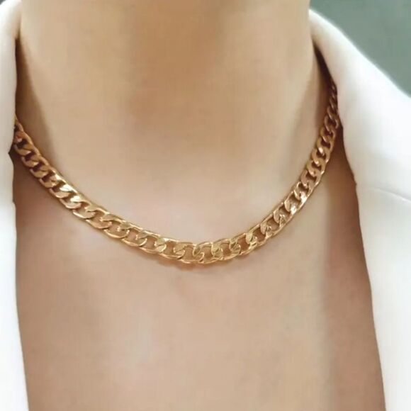 18k gold Cuban chain necklace - Picture 7 of 11
